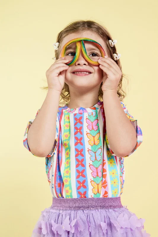Daisy Stripe Kids SS Tee