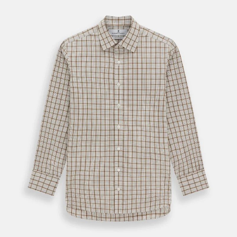 Brown Graph Overlay Check Mayfair Shirt
