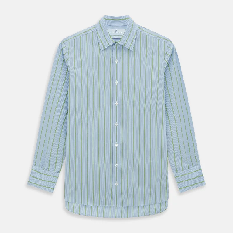 Light Green and Blue Stripe Mayfair Shirt