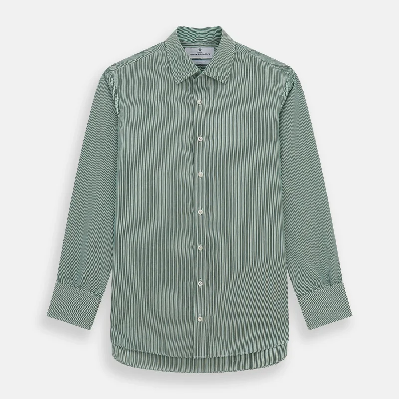 Green Fine Stripe Mayfair Shirt