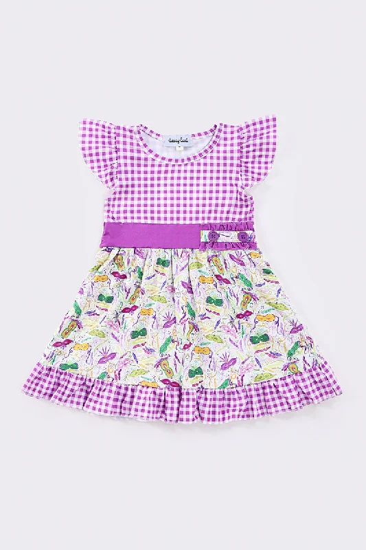 Purple mardi gras girl dress