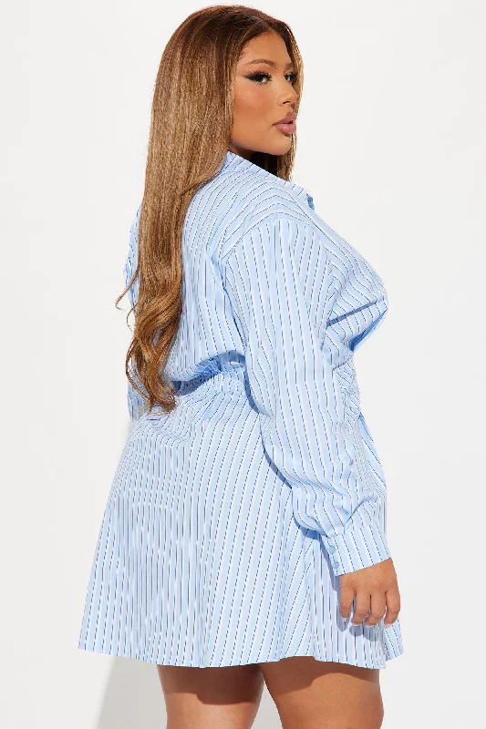 Hope Collared Mini Dress - Light Blue