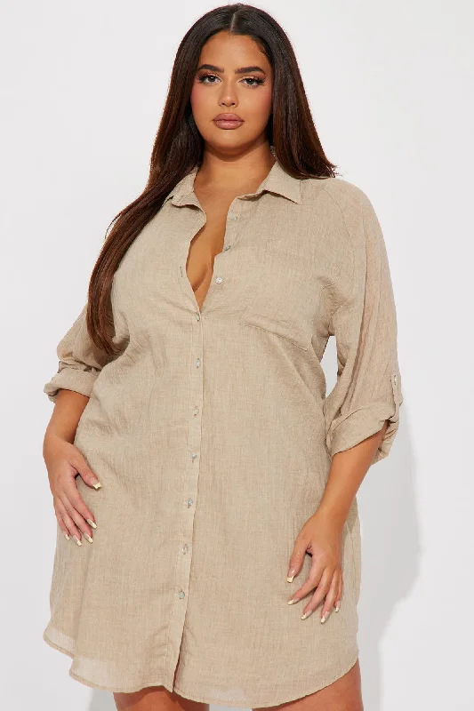 Out Of Office Mini Dress - Nude