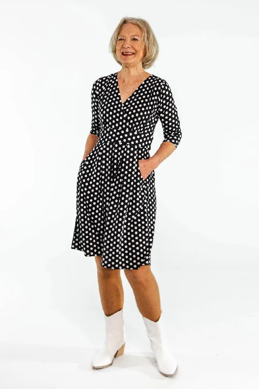 Penelope Dress - Black and White Polka Dot