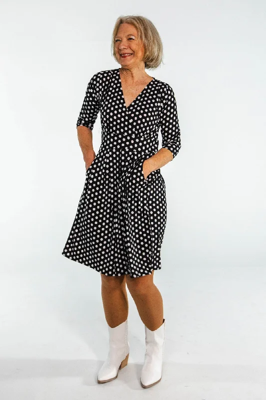 Penelope Dress - Black and White Polka Dot