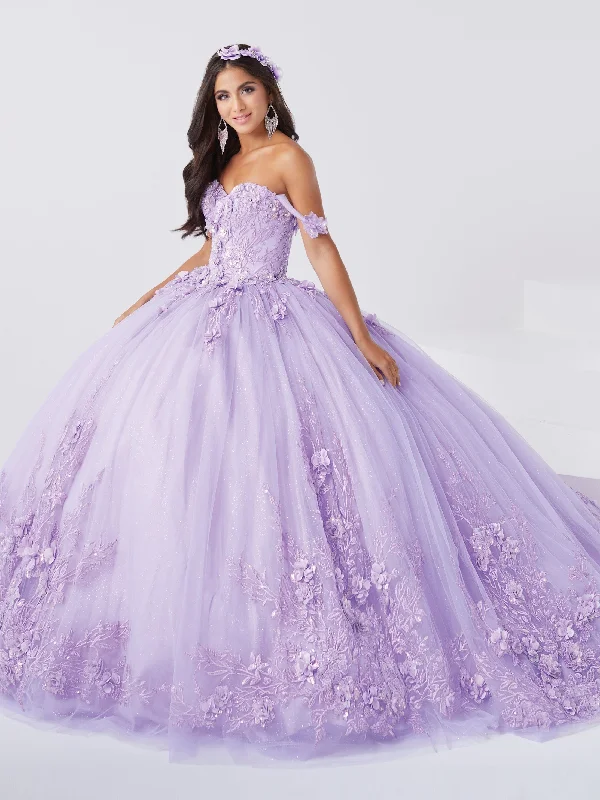 3D Floral Off Shoulder Quinceanera Dress by Fiesta Gowns 56467