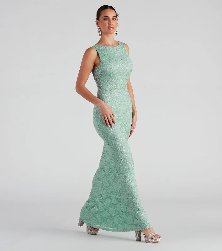 Emery Sleeveless Lace Formal Dress