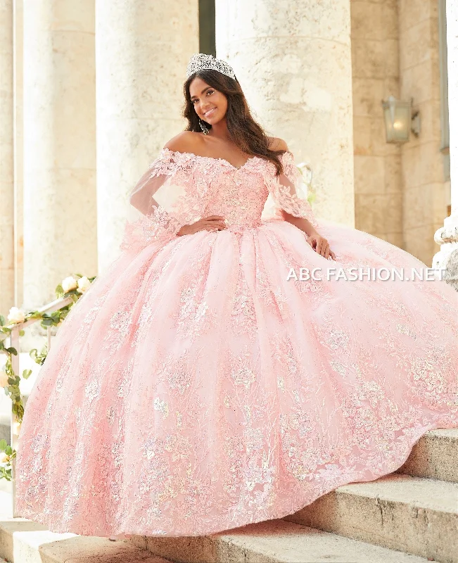 Short Cape Quinceanera Dress by House of Wu 26029