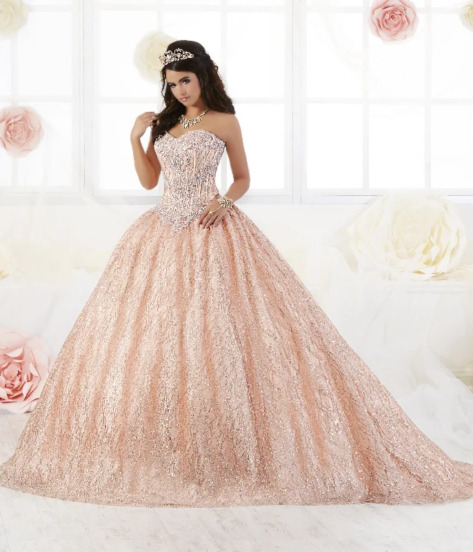 Strapless Glitter Quinceanera Dress by House of Wu 26896