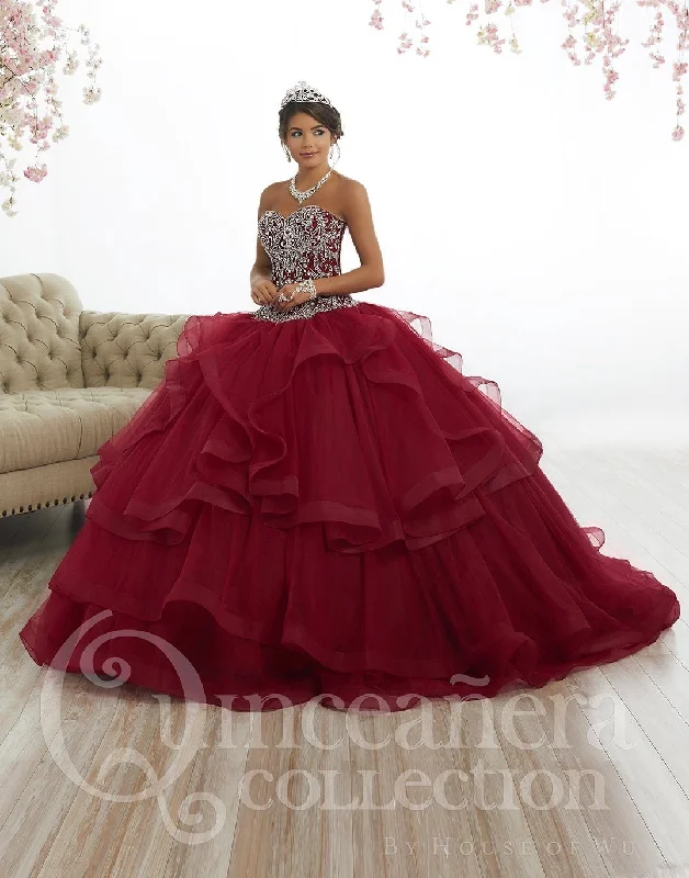 Strapless Ruffled Quinceanera Dress by House of Wu 26891