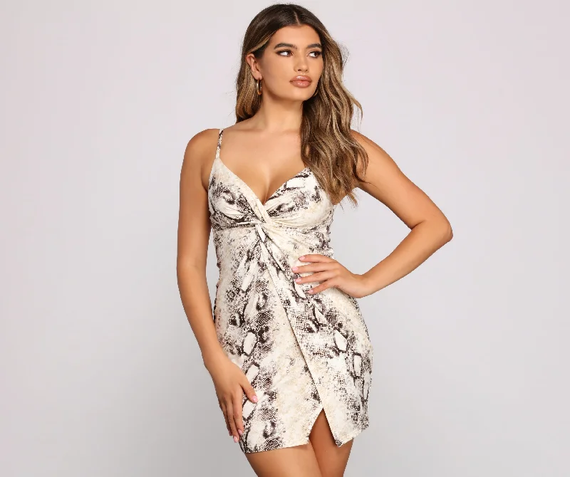 Stylish Instincts Snake Mini Dress