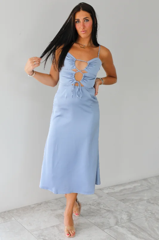 All The Attention Midi Dress: Sky Blue