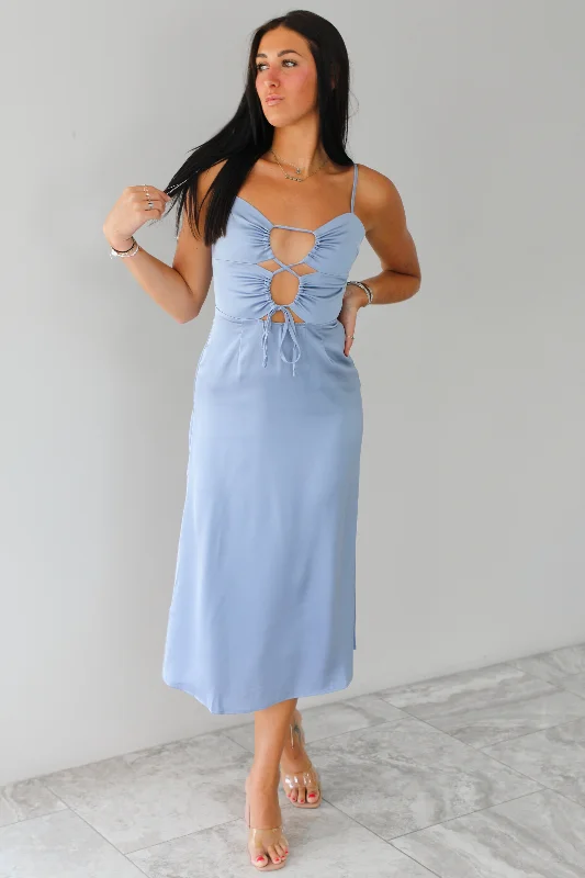 All The Attention Midi Dress: Sky Blue