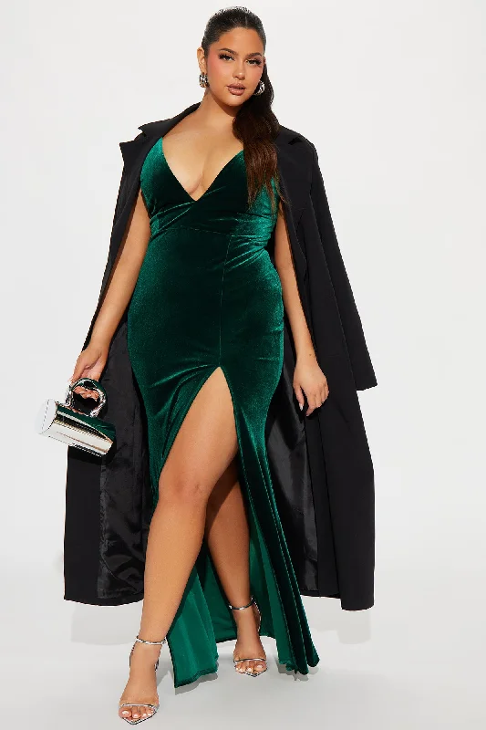 Brenda Velvet Maxi Dress - Hunter