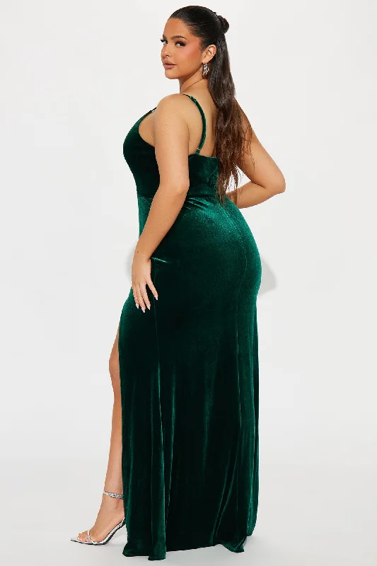 Brenda Velvet Maxi Dress - Hunter