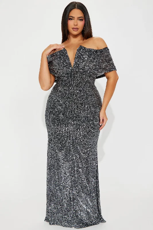 Ciara Sequin Maxi Dress - Black