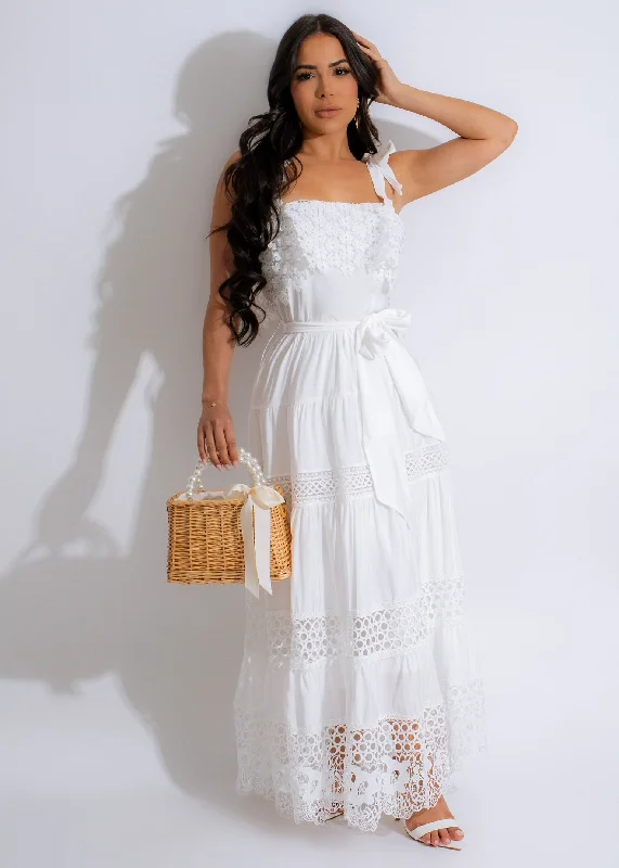 Dream Girl Lace Maxi Dress White