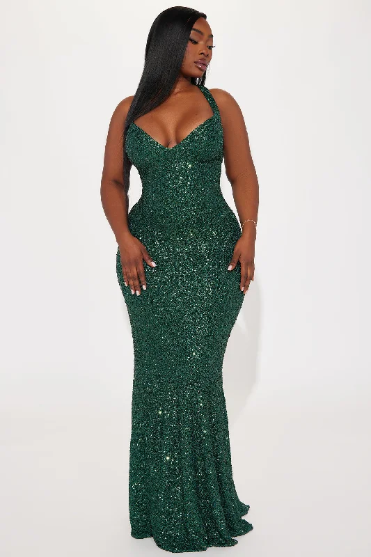 Harriet Sequin Gown - Emerald