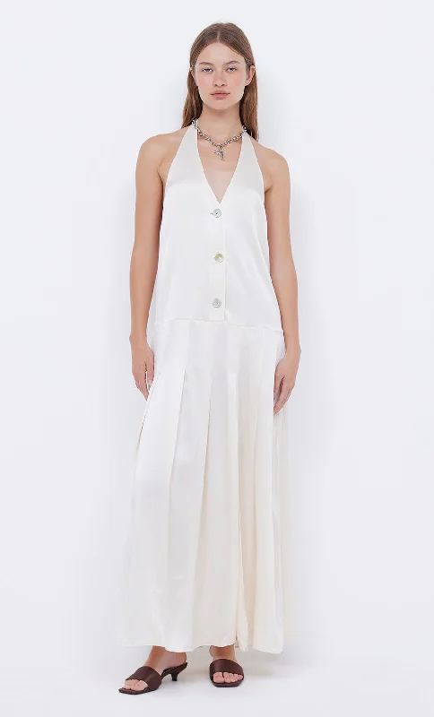 KAIA HALTER MAXI DRESS - IVORY