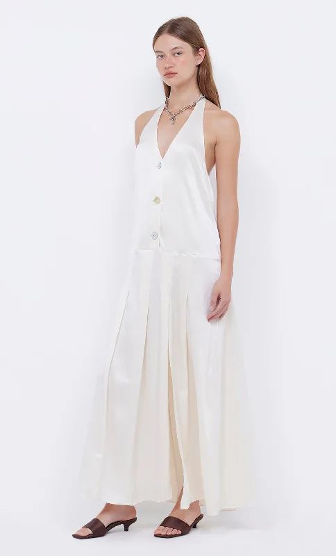 KAIA HALTER MAXI DRESS - IVORY