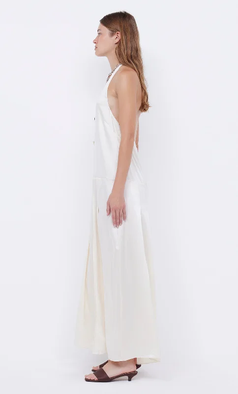 KAIA HALTER MAXI DRESS - IVORY