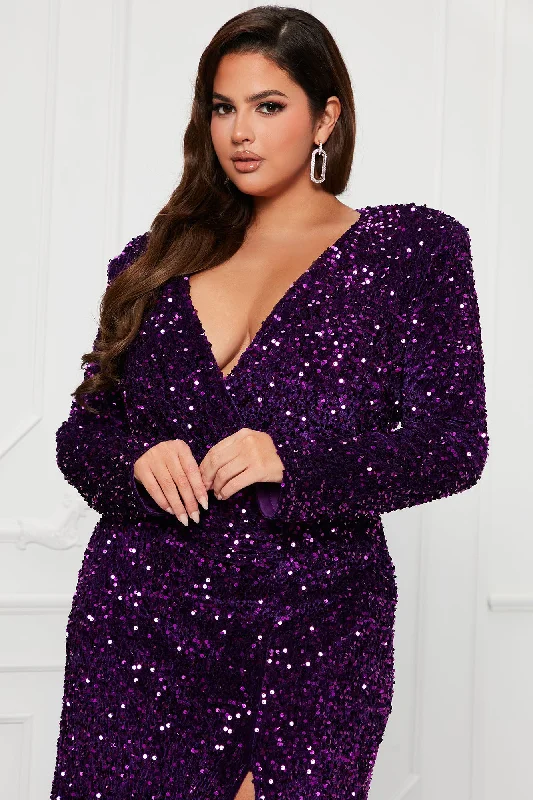 Ricky Sequin Maxi Dress - Purple