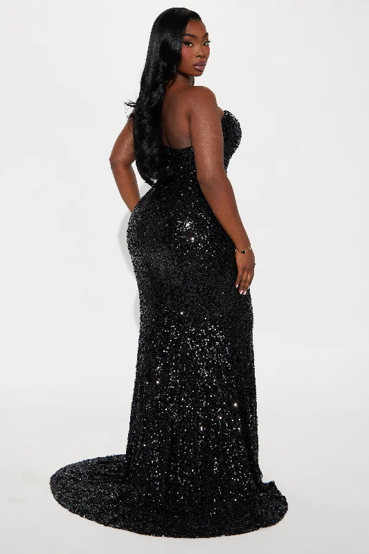 The Most Wanted Sequin Gown - Black