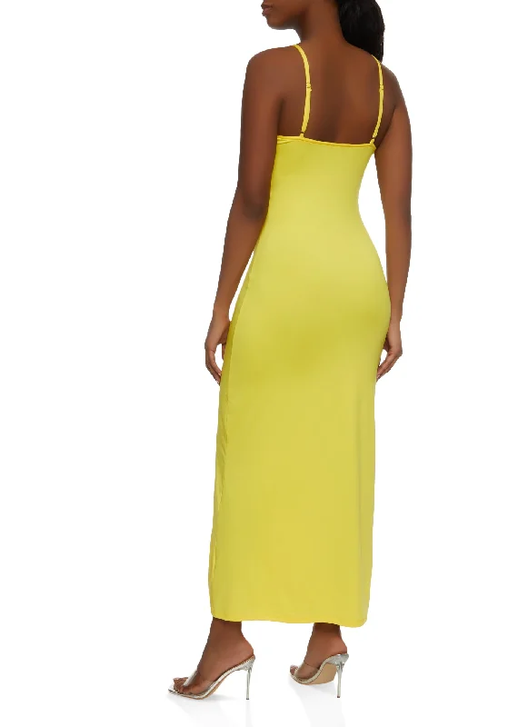 Solid Scoop Neck Sleeveless Maxi Dress