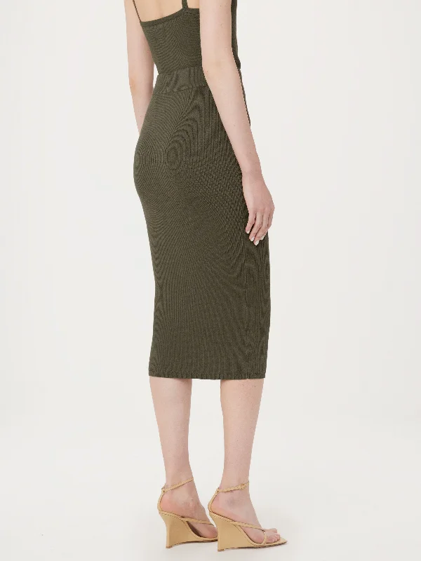 The Knit Sweater Skirt in Green