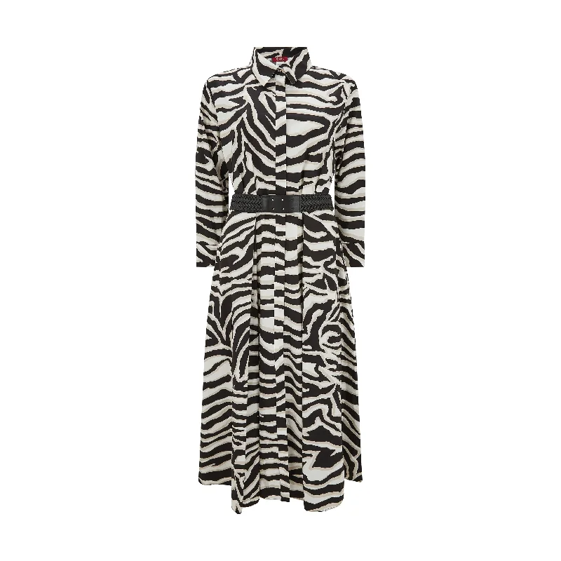 Arabba Zebra Print Poplin Cotton Dress