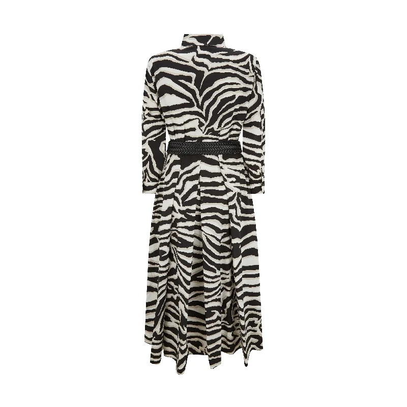 Arabba Zebra Print Poplin Cotton Dress