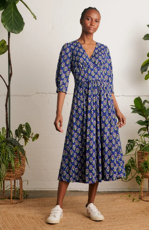 Amelia Aster Block Print Dress