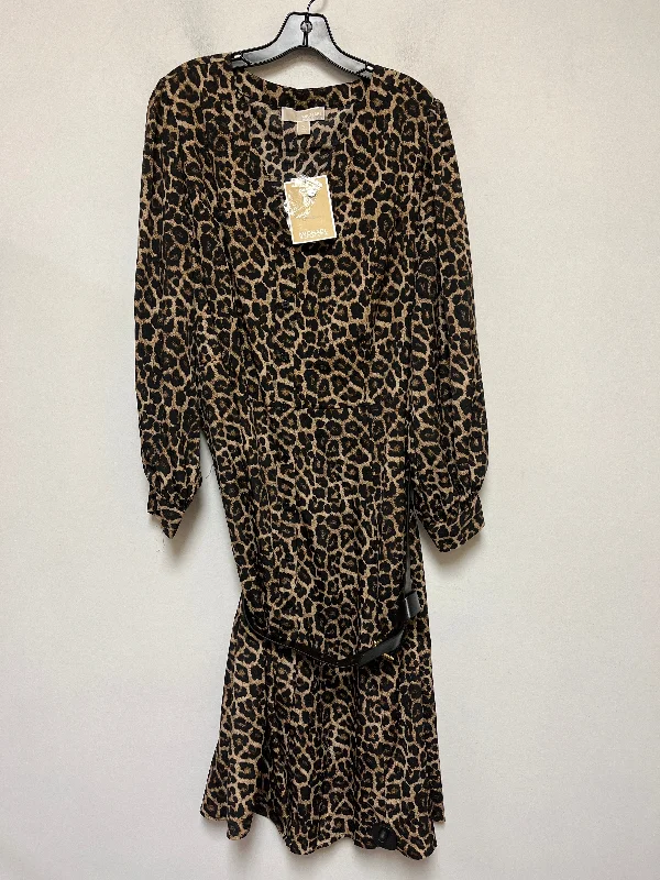 Animal Print Dress Casual Midi Michael By Michael Kors, Size 1x