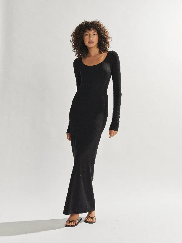 Benton Knit Maxi Dress Black