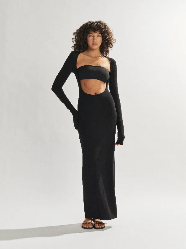 Benton Knit Maxi Dress Black