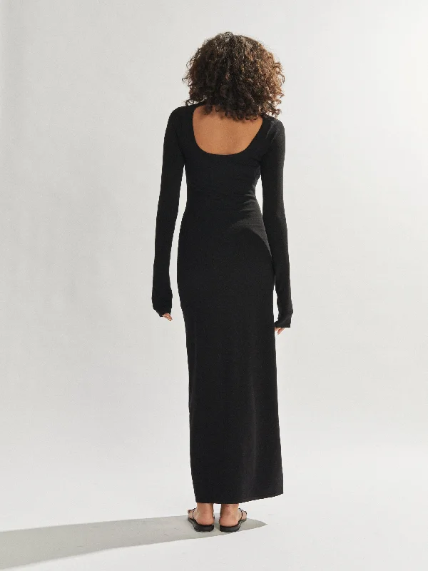 Benton Knit Maxi Dress Black