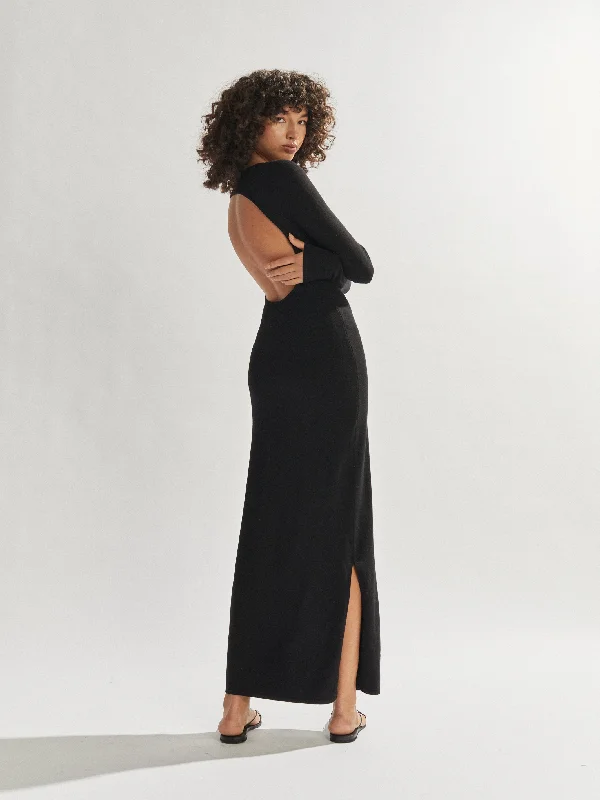 Benton Knit Maxi Dress Black