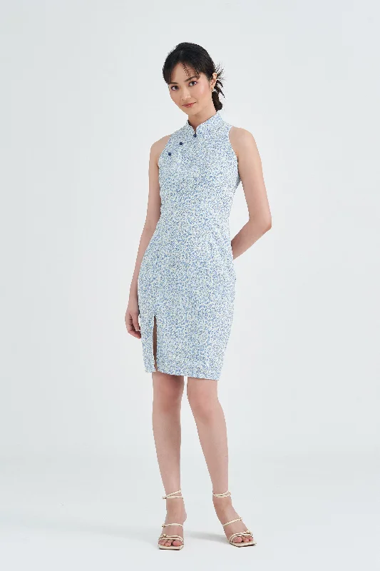 Chrystie Floral Printed Cheongsam