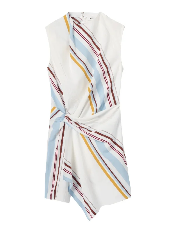 Dion Dress in White Stripe