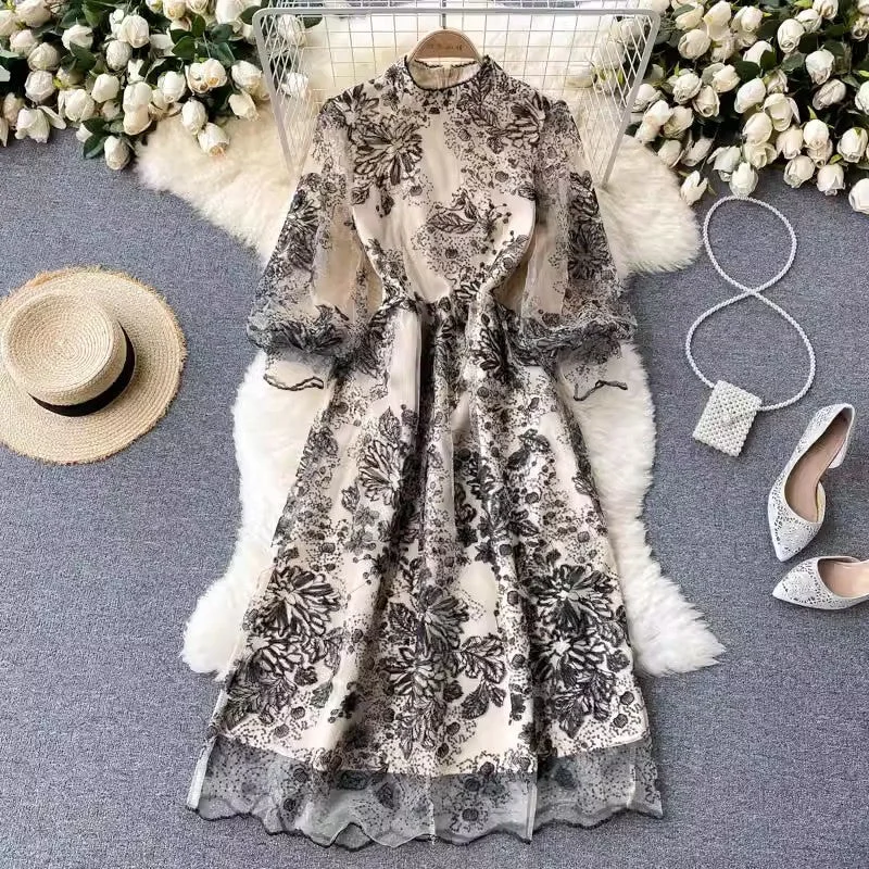 embroidered dress elegant women's dress new   S4495