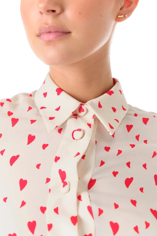 Heart Print Shirt Dress