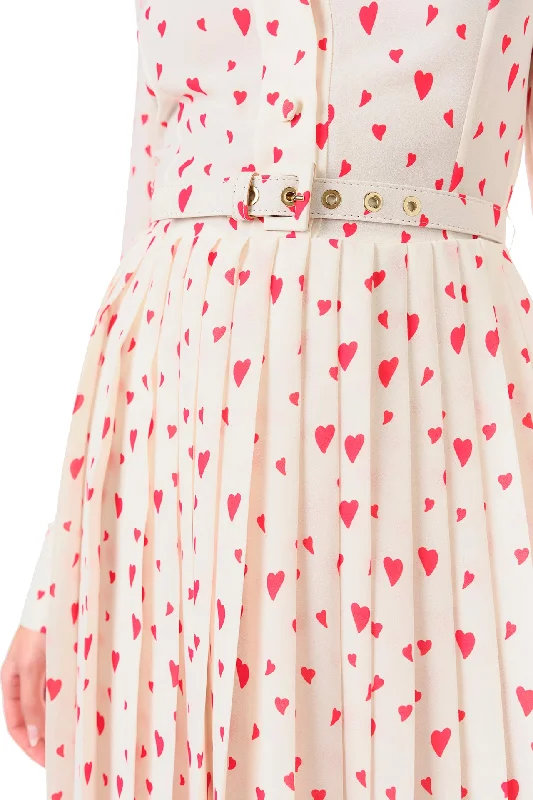 Heart Print Shirt Dress