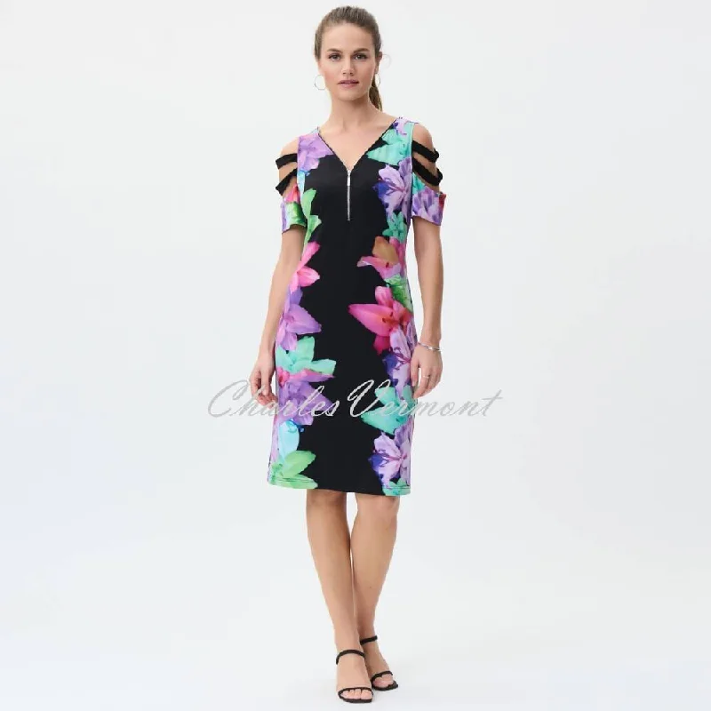 Joseph Ribkoff Printed Dress with Shoulder Detail - Style 231226