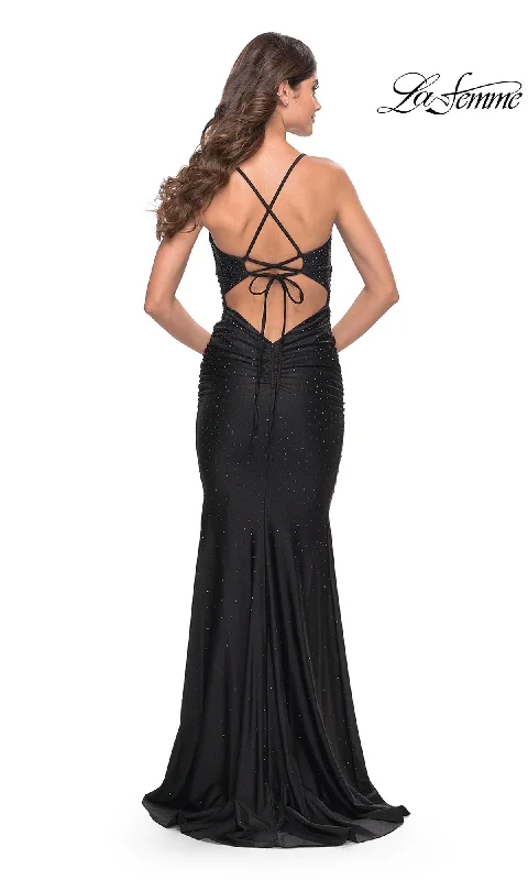 La Femme Empire-Waist Long Beaded Prom Dress 30996