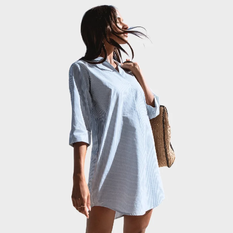 Ladies Poplin Shirt Dress