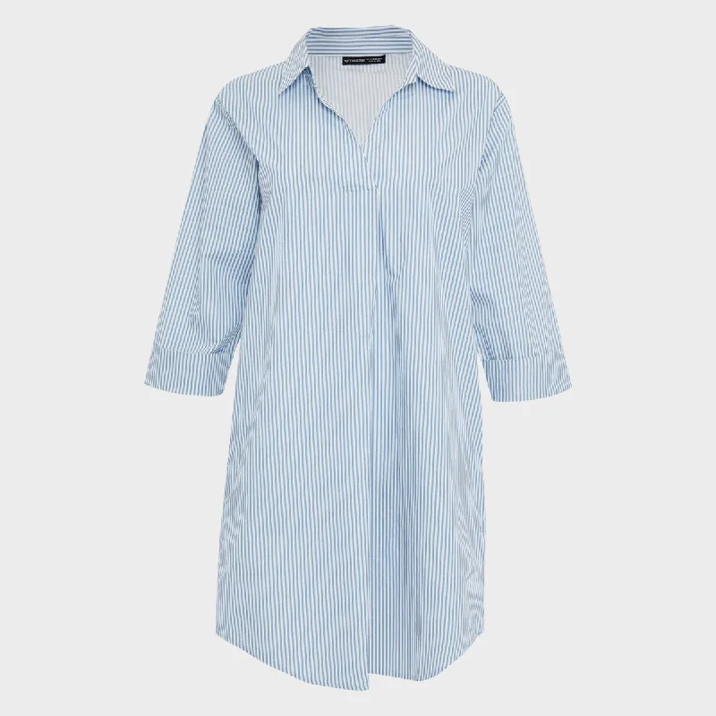 Ladies Poplin Shirt Dress