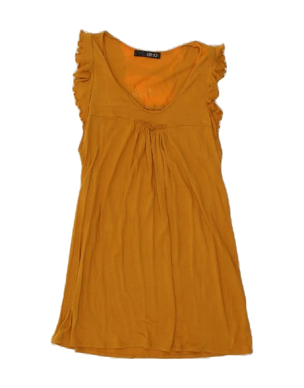 LIU JO Womens A-Line Dress IT 42 Medium Yellow