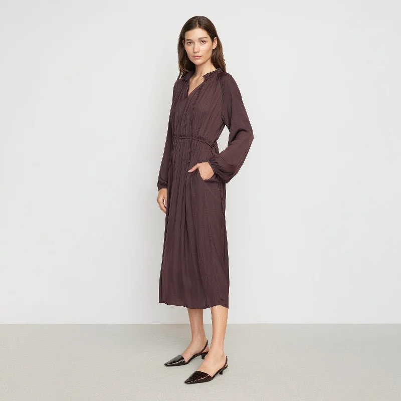 Magdalena Long Sleeve Plisse Dress