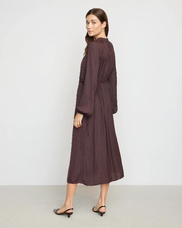 Magdalena Long Sleeve Plisse Dress