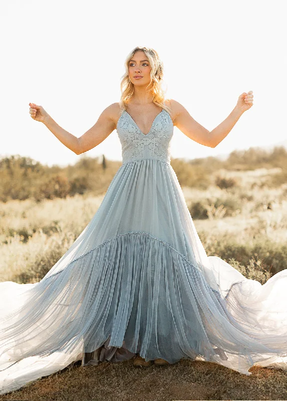 Mckenna Impact Dress in Blue Smoke